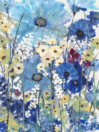 Framed Garden Blues II Print