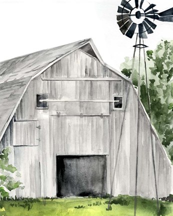 Framed Weathered Barn II Print