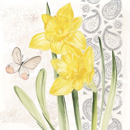 Framed Flowers &amp; Lace II Print