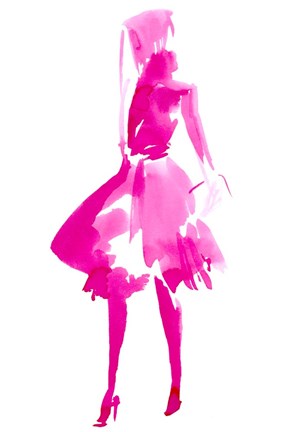 Framed Fuchsia Street Fashion IV Print