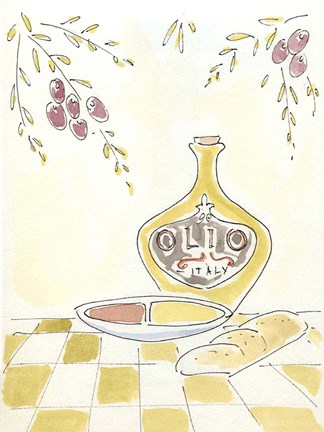 Framed Olio della Cucina I Print