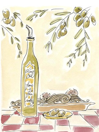 Framed Olio della Cucina II Print