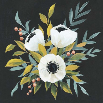 Framed Anemone Posy I Print