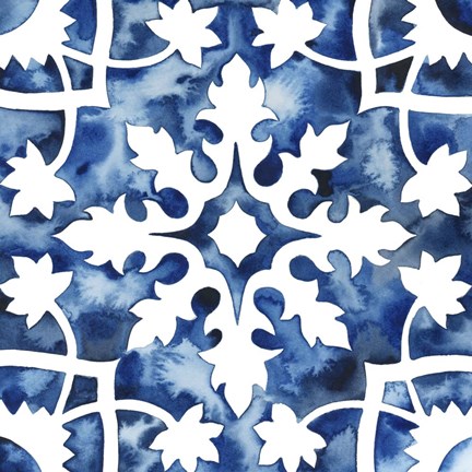 Framed Cobalt Tile V Print