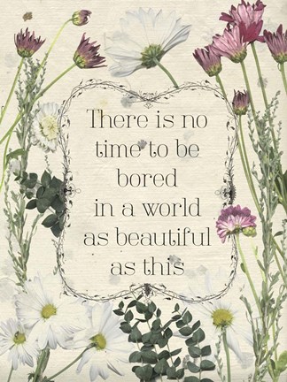 Framed Pressed Floral Quote I Print