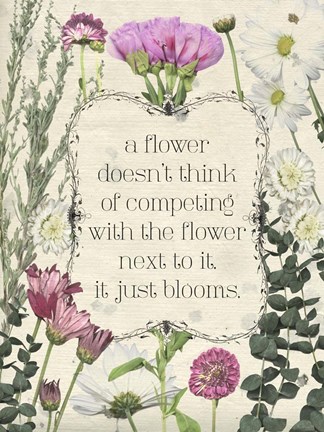 Framed Pressed Floral Quote III Print