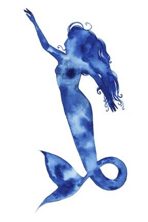 Framed Blue Sirena I Print