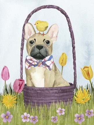 Framed Puppy Easter III Print