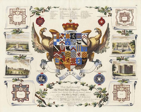 Framed Baronagium Genealogicum Print