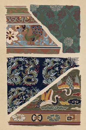 Framed Japanese Textile Design VI Print