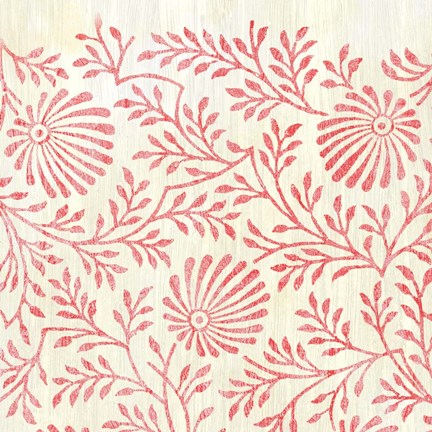 Framed Weathered Patterns in Red VII Print