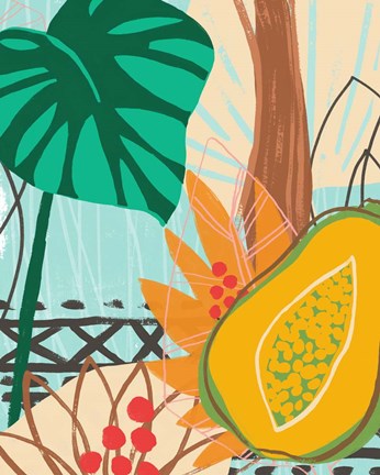 Framed Graphic Jungle I Print