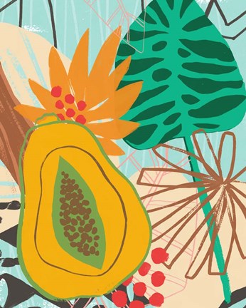 Framed Graphic Jungle II Print