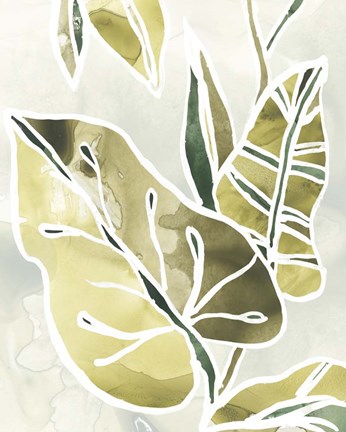 Framed Batik Leaves I Print