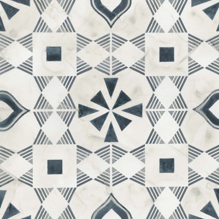 Framed Teal Tile Collection V Print