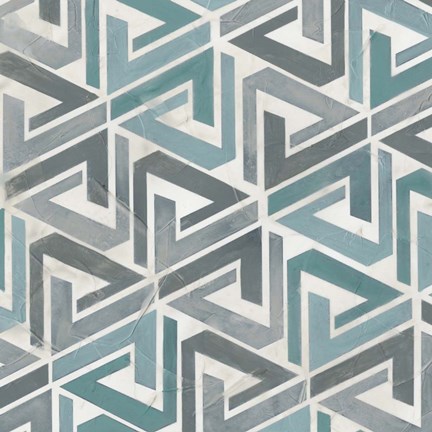 Framed Teal Tile Collection II Print