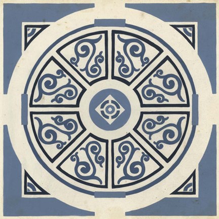 Framed Indigo Motif VIII Print