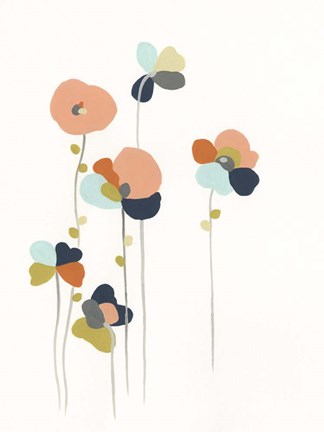 Framed Modular Bouquet I Print