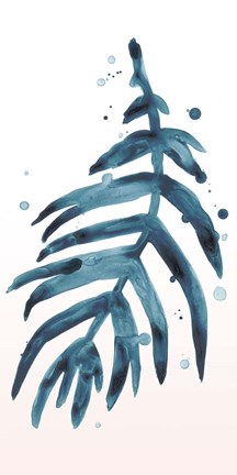 Framed Stems in Indigo IV Print