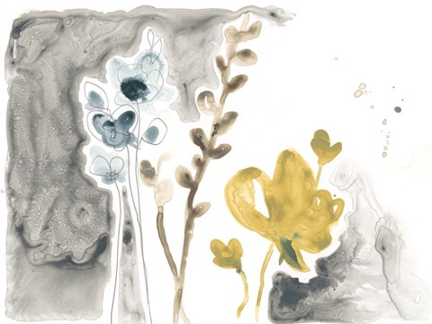 Framed Navy Garden Inspiration II Print