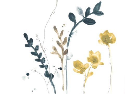 Framed Navy Garden Inspiration VI Print