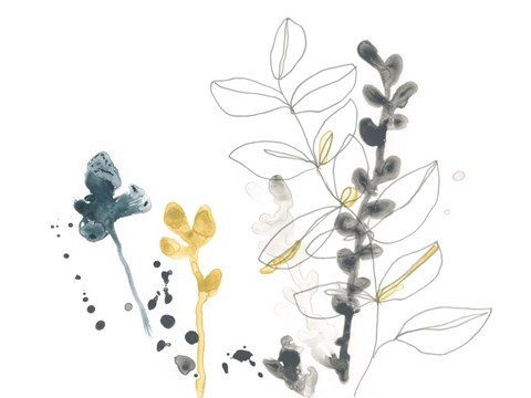 Framed Navy Garden Inspiration VIII Print