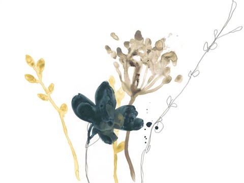 Framed Navy Garden Inspiration IX Print