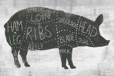 Framed Farmhouse Butcher I Print