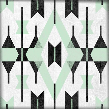 Framed Modern Aztec Motif III Print