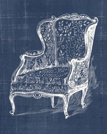 Framed Antique Chair Blueprint III Print
