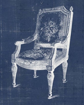 Framed Antique Chair Blueprint IV Print