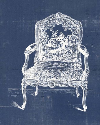 Framed Antique Chair Blueprint V Print