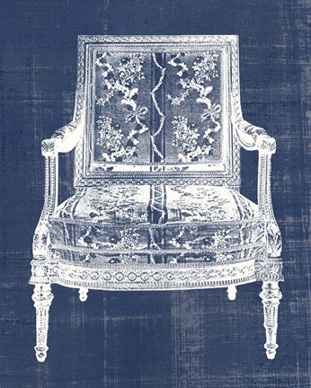 Framed Antique Chair Blueprint VI Print