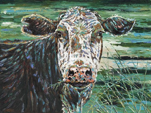 Framed Marshland Cow II Print
