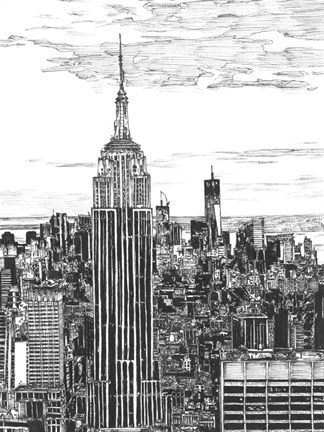 Framed B&amp;W Us Cityscape-NYC Print