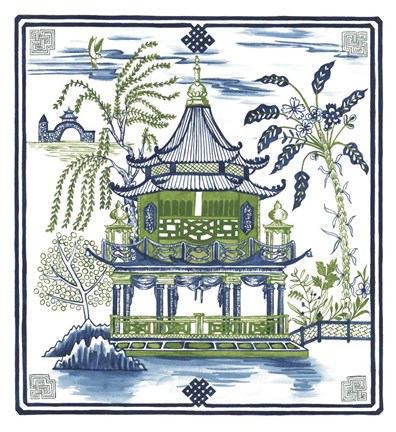 Framed Pagoda Visit I Print