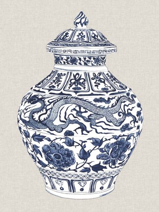 Framed Antique Chinese Vase III Print