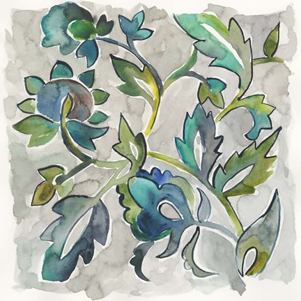 Framed Sapphire Vine II Print