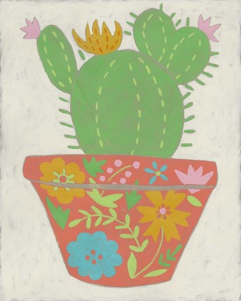 Framed Happy Cactus I Print