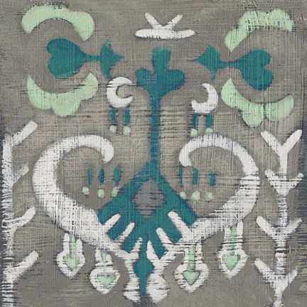Framed Teal Tapestry I Print