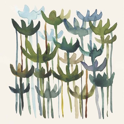 Framed Green Garden II Print