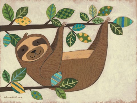 Framed Hanging Sloth Print