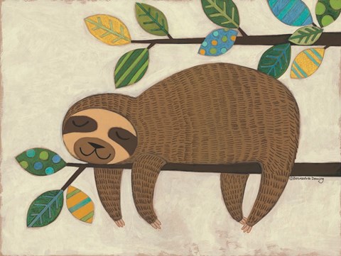 Framed Sleeping Sloth Print