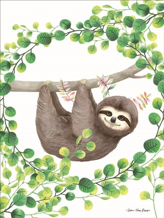 Framed Hanging Around Sloth II Print