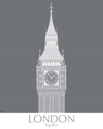 Framed London Big Ben Monochrome Print