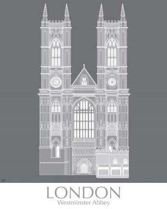 Framed London Westminster Abbey Monochrome Print