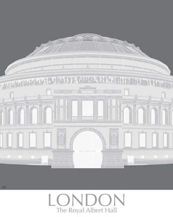 Framed London Albert Hall Monochrome Print