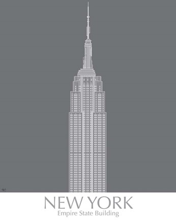 Framed New York Empire State Building Monochrome Print