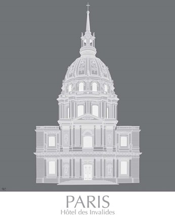 Framed Paris Les Invalides Monochrome Print