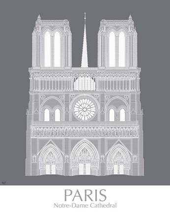 Framed Paris Notre Dame Monochrome Print